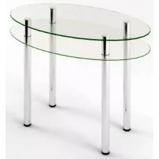 Glass dining table D-11-1 with tempered glass and chrome legs